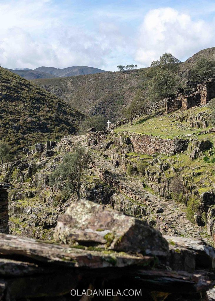 On the way from lisbon to douro valley you could detour to Arouca geopark and hike to Drave, an abandoned village