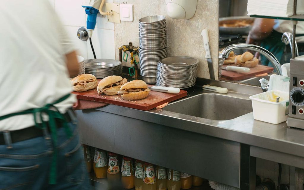 Portugal street food bifana at O Trevo