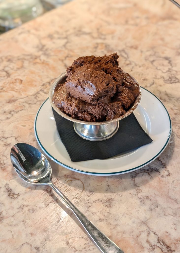 Chocolate mousse at Canalha, one of the best restaurants in Belém, Lisbon.