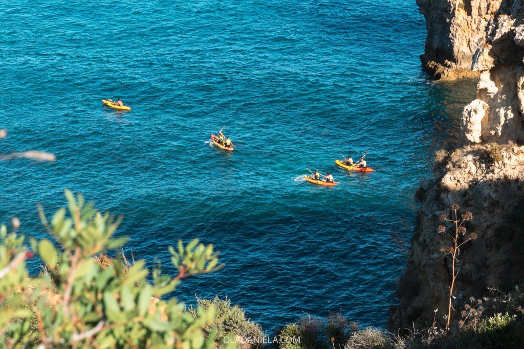 People kayaking around Ponta da Piedade in Lagos, Algarve