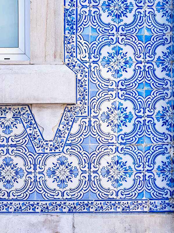 Lisbon tiles azulejos blue