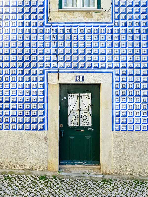 Lisbon tiles azulejos blue