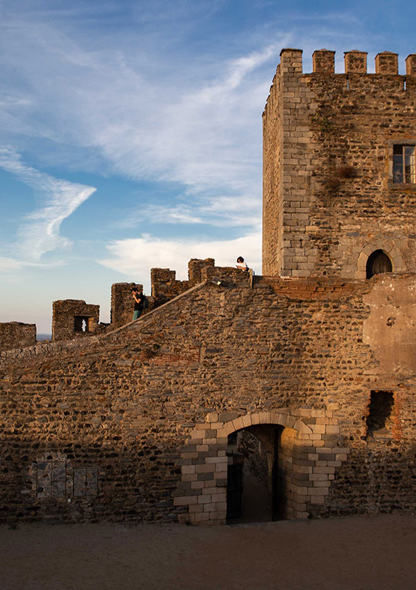 Standing in the castle of Monsaraz, one of the most beautiful villages in Portugal