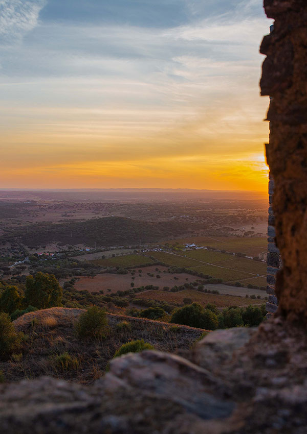 Standing in the castle of Monsaraz, one of the most beautiful villages in Portugal