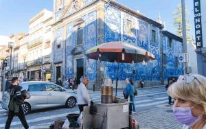 Azulejos at Capela das Almas de Catarina or Santa Catarina Chapel in Porto