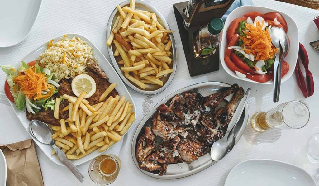 Frango or piri piri chicken is a take away food in Portugal