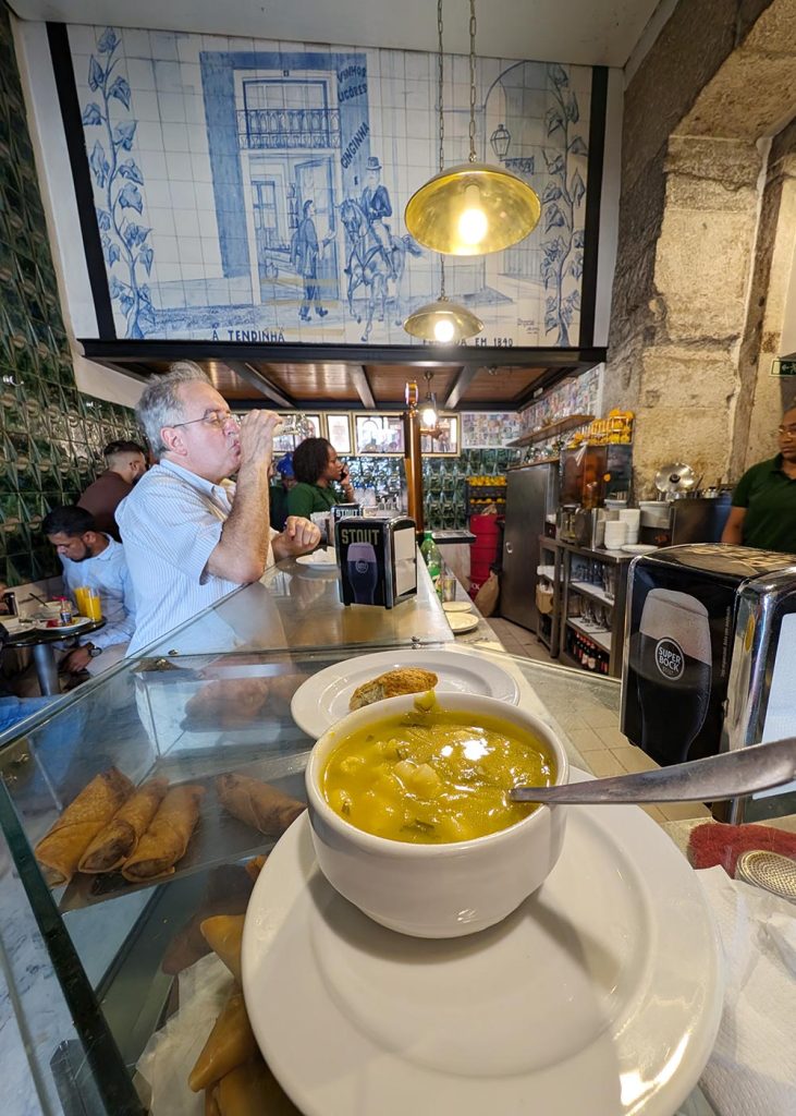 Soup stop at Tendinha, one of my favourite quick tasca stops in Lisbon.