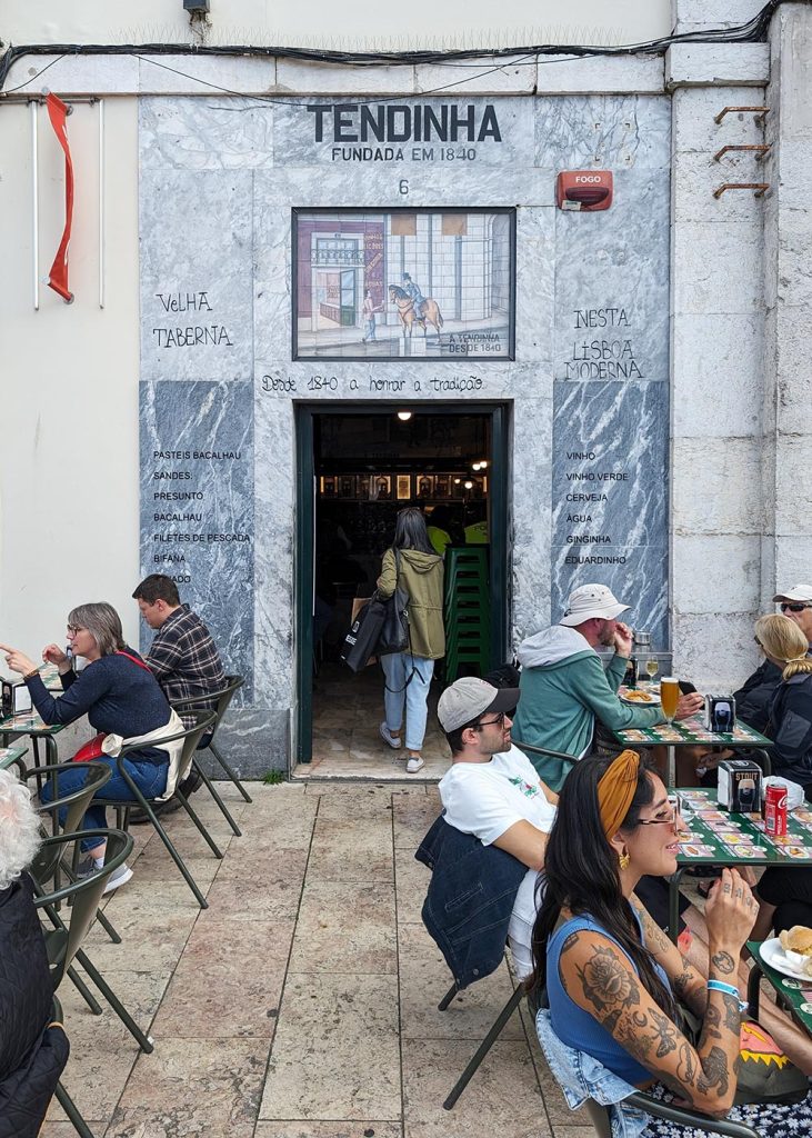 Tendinha is set on Rossio Square in downtown Lisbon and has a big terrace